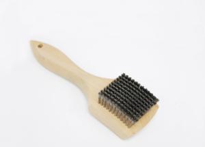 Stainless Steel Brush with Long Wooden Handle
